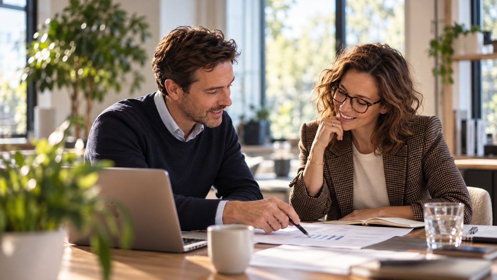 Accountant en ondernemer werken samen aan een helder plan