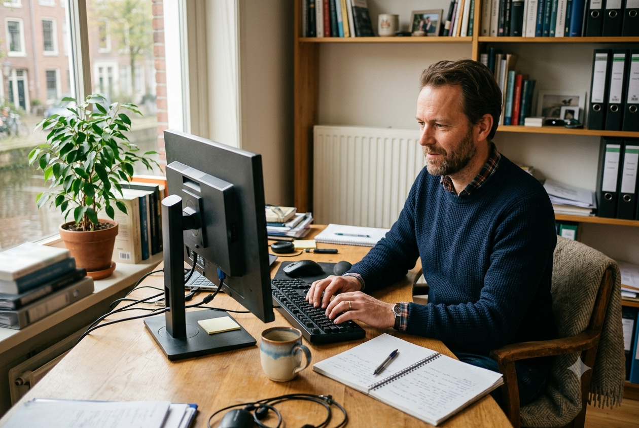 Accountant aan het werk op kantoor